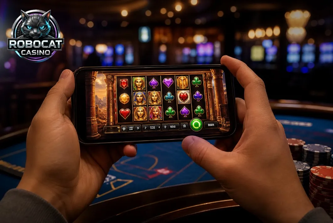 Robocat Casino mobile : jouer sans application sur Android et iPhone